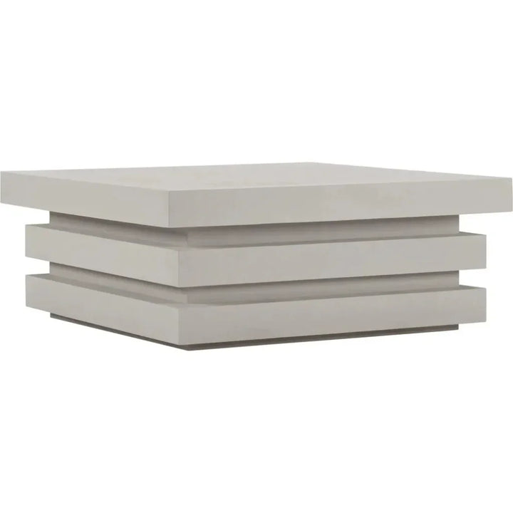 Meditation Square White Outdoor Coffee Table-Outdoor Coffee Tables-Seasonal Living-LOOMLAN