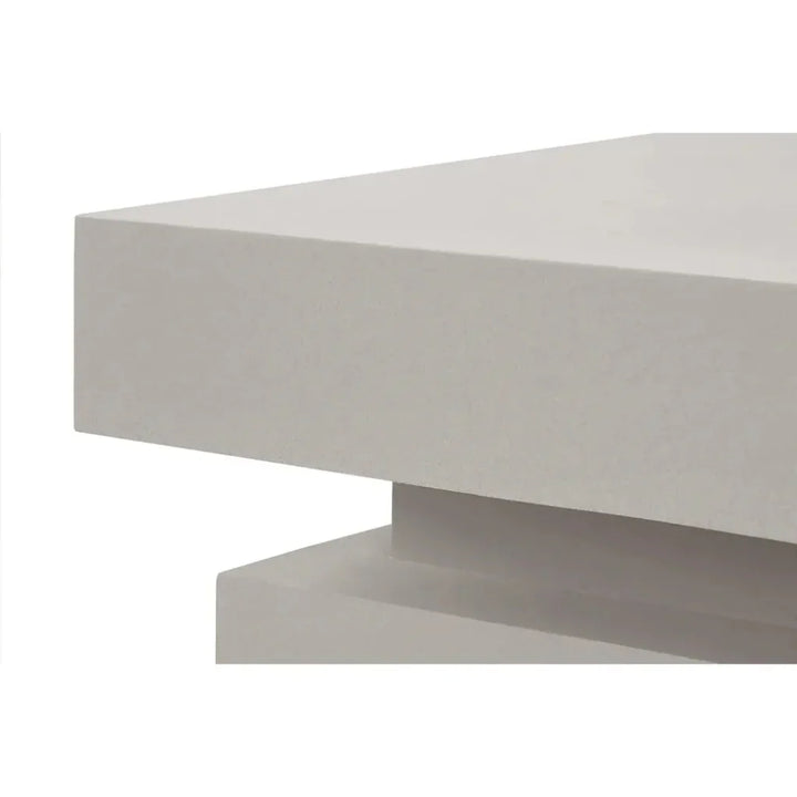 Meditation Square White Outdoor Coffee Table-Outdoor Coffee Tables-Seasonal Living-LOOMLAN