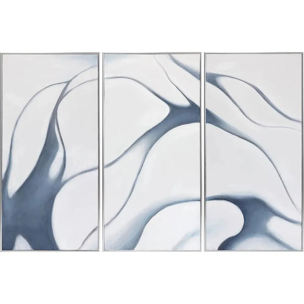 Meditation Wall Art Set Of 3 Silver Floater