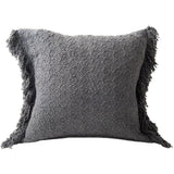 Medow Boho Throw Pillow With Down Insert-Throw Pillows-LOOMLAN-Dark Grey-LOOMLAN