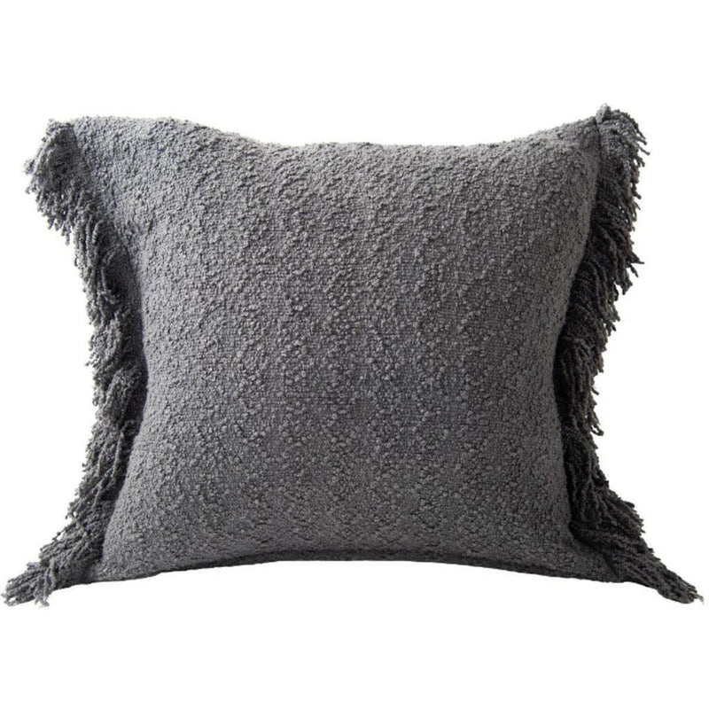 Medow Boho Throw Pillow With Down Insert-Throw Pillows-LOOMLAN-Dark Grey-LOOMLAN