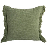 Medow Boho Throw Pillow With Down Insert-Throw Pillows-LOOMLAN-Dusty Green-LOOMLAN