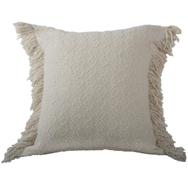 Medow Boho Throw Pillow With Down Insert-Throw Pillows-LOOMLAN-Natural-LOOMLAN