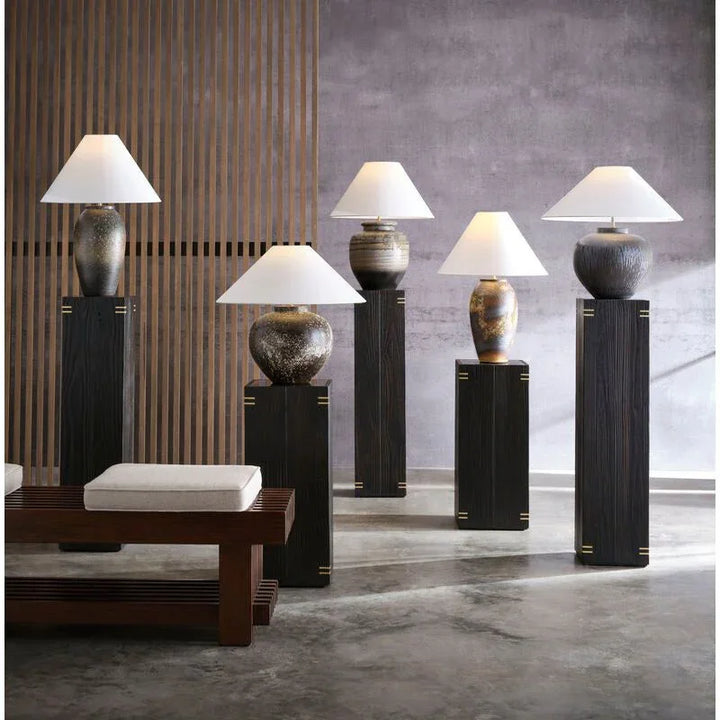 Megumi Handcrafted Earthy Ombre Finish Table Lamp - LOOMLAN