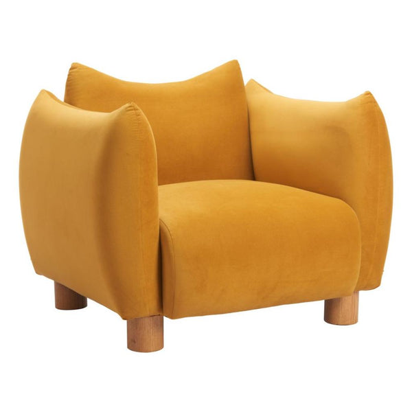 Meia Mustard Velvet Club Chair