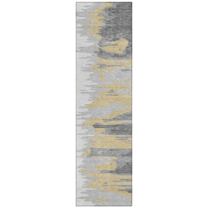 Meleya Gray Washable Indoor-Outdoor Rug-Outdoor Rugs-LOOMLAN Rugs-2'3" x 7'6"-LOOMLAN