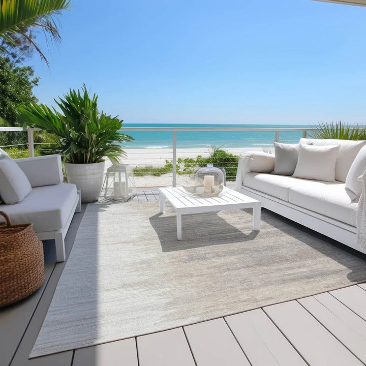 Meleya Ivory Washable Indoor-Outdoor Rug-Outdoor Rugs-LOOMLAN Rugs-LOOMLAN