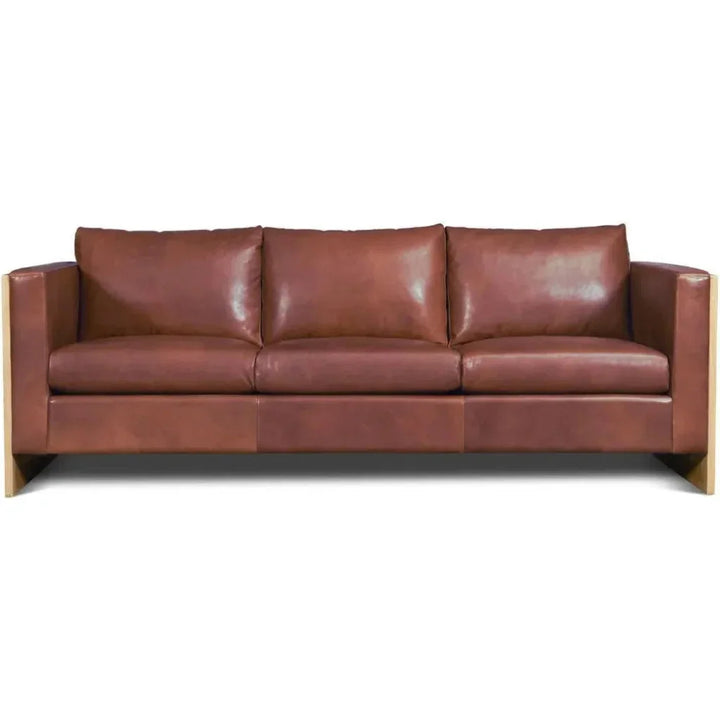 Mendenhall Premium Leather Sofa with Wood - LOOMLAN - One For Victory - Sofas & Loveseats