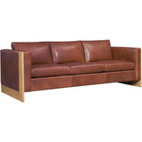 Mendenhall Premium Leather Sofa with Wood