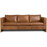 Mendenhall Premium Leather Sofa with Wood