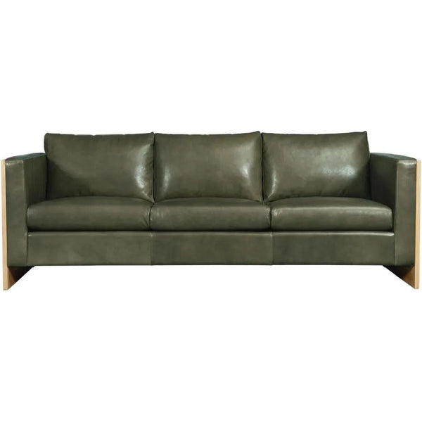 Mendenhall Premium Leather Sofa with Wood Frame Sofas & Loveseats LOOMLAN By One For Victory