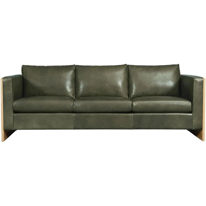 Mendenhall Premium Leather Sofa with Wood