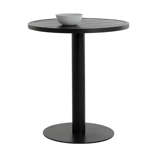 Merano Black Aluminum Outdoor Bar Table - LOOMLAN - SUNPAN - Outdoor Side Tables