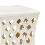 Merideth White Glaze Ceramic Outdoor Garden Stool