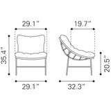 Merilyn Accent Chair Beige & Natural Outdoor Accent Chairs LOOMLAN By Zuo Modern
