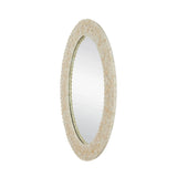 Merriam Ivory Oval Bone Frame Wall Mirror