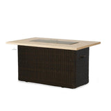 Mesa 52" Rectangular Fire Table with Gray Travertine Top Outdoor Fire Tables LOOMLAN By Lloyd Flanders