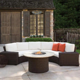 Mesa Round Fire Table Gray Travertine Lloyd Flanders