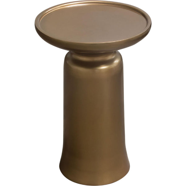 Mesa Round Pedestal Accent Table in Gold Finish-Side Tables-Diamond Sofa-LOOMLAN