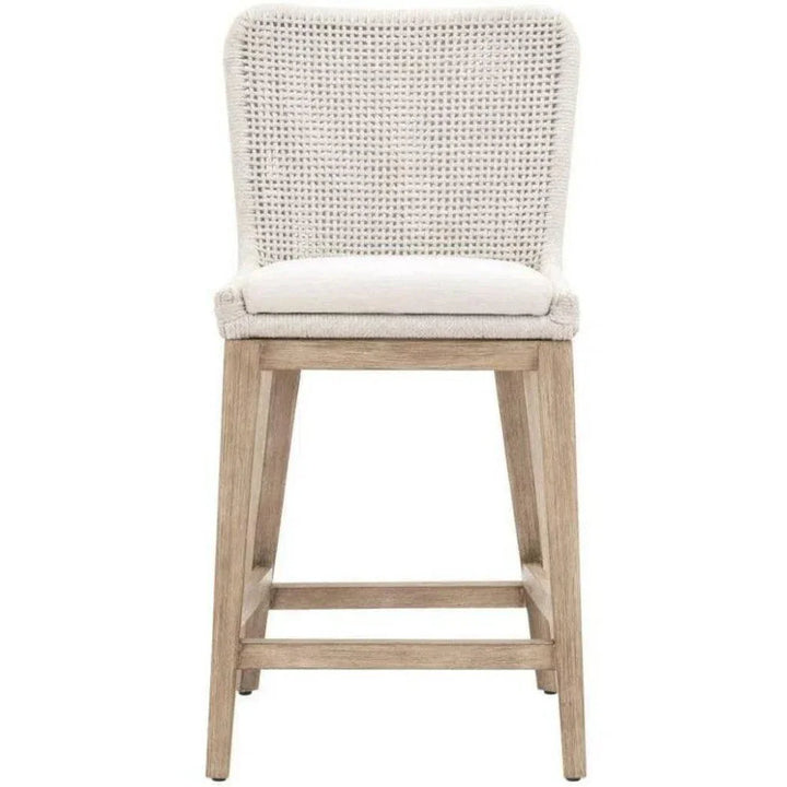 Mesh Counter Stool White Speckle Rope & SeatWood - LOOMLAN - Essentials For Living - Counter Stools