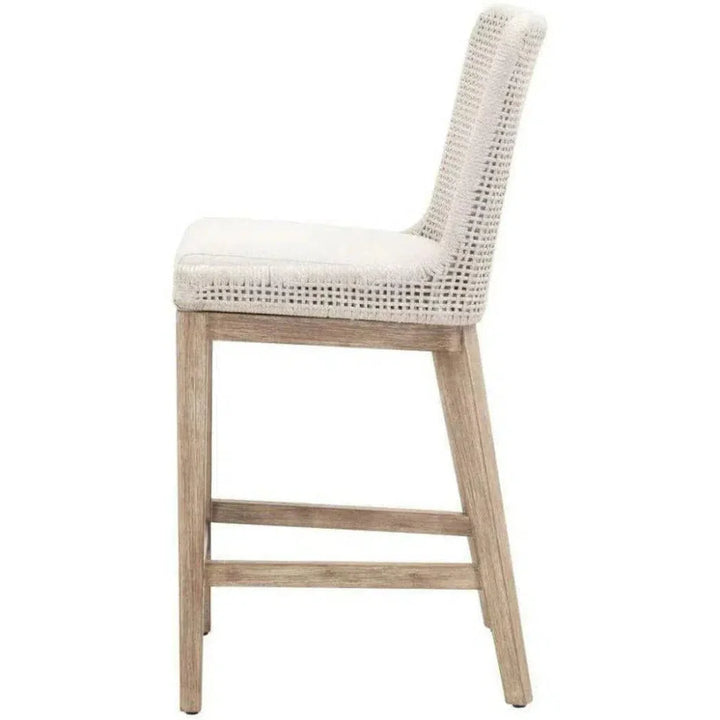 Mesh Counter Stool White Speckle Rope & SeatWood - LOOMLAN - Essentials For Living - Counter Stools
