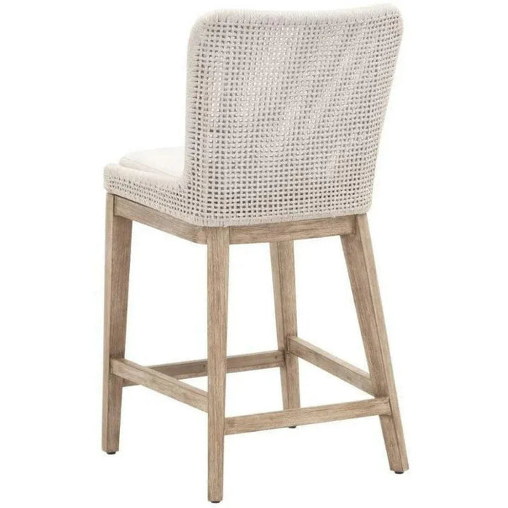 Mesh Counter Stool White Speckle Rope & SeatWood - LOOMLAN - Essentials For Living - Counter Stools