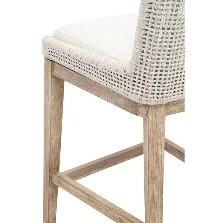 Mesh Counter Stool White Speckle Rope & SeatWood - LOOMLAN - Essentials For Living - Counter Stools