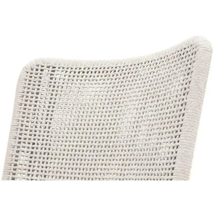 Mesh Dining Chair 2PC White Rope & Wood - LOOMLAN - Essentials For Living - Dining Chairs