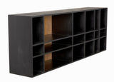 Messer Shelf, Hand Rubbed Black and Gray Wash-Sideboards-Noir-LOOMLAN