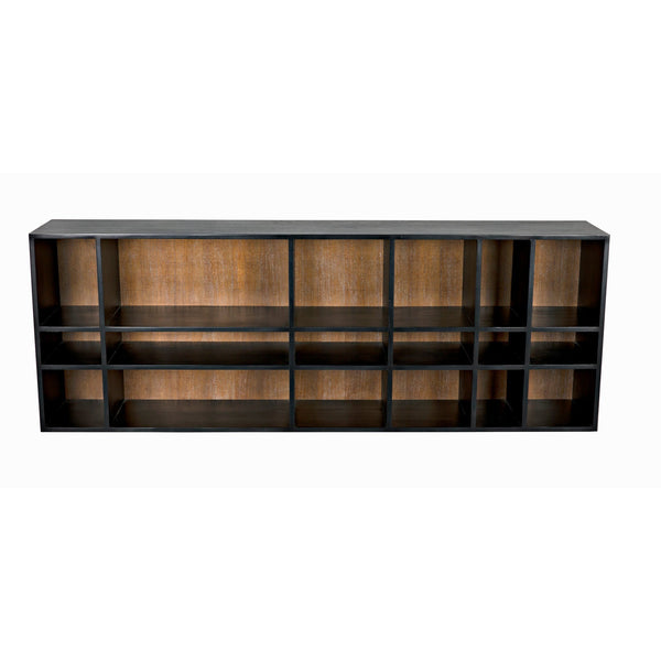 Messer Shelf, Hand Rubbed Black and Gray Wash-Sideboards-Noir-LOOMLAN