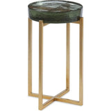 Metal Framed Gold Accent Table