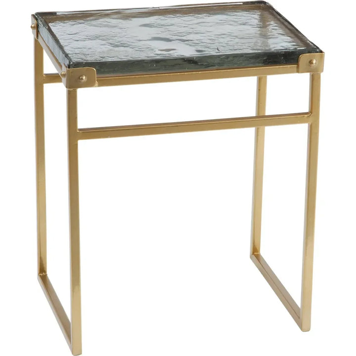 Metal Framed Gold Accent Table