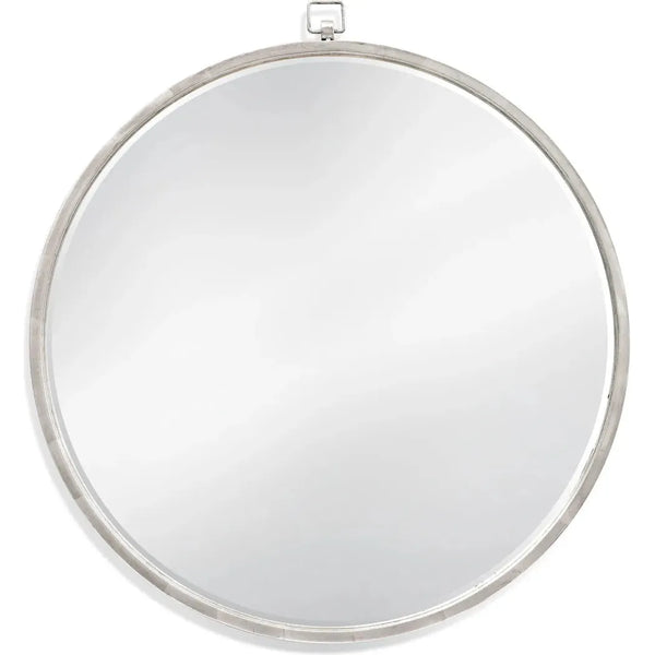 Metal Framed Traditional Round Wall Mirror-Wall Mirrors-Bassett Mirror-Grey-LOOMLAN