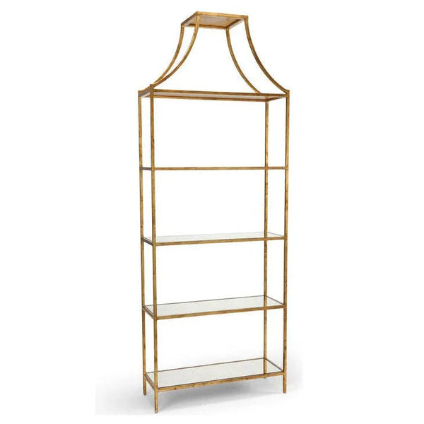 Metalic Gold Frame Classic Etagere-Etageres-Chelsea House-LOOMLAN