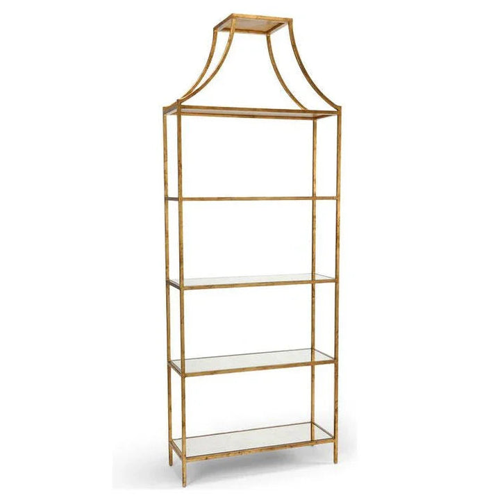 Metalic Gold Frame Classic Etagere-Etageres-Chelsea House-LOOMLAN
