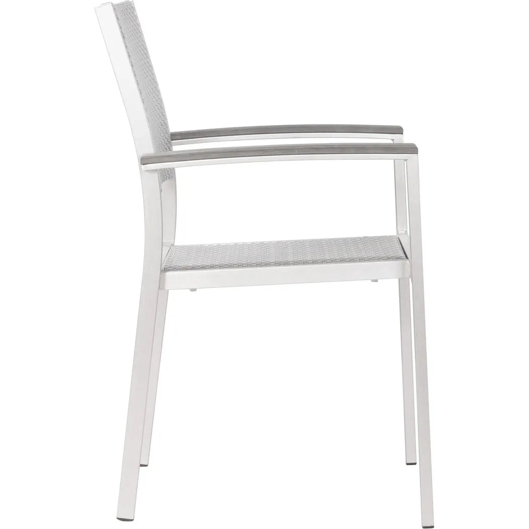 Metropolitan Arm Chair 2PC Brushed Aluminum