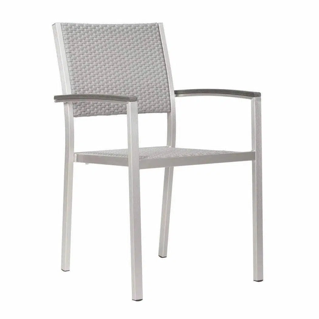 Metropolitan Arm Chair 2PC Brushed Aluminum