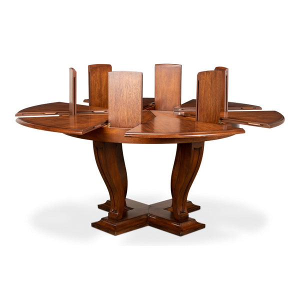 Metropolitan Jupe Extendable Round Dining Table Medium-Dining Tables-Sarreid-LOOMLAN