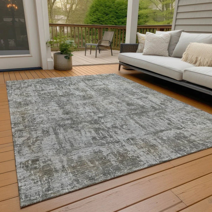 Mezzara Gray Washable Indoor - Outdoor Rug - LOOMLAN - LOOMLAN Rugs - Outdoor Rugs