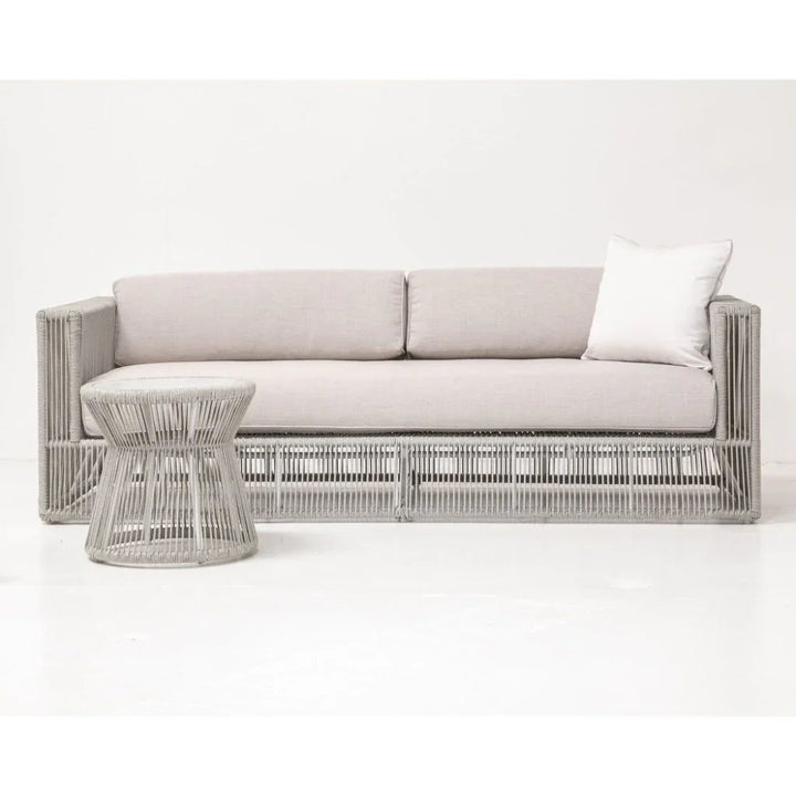 Miami Carrara Marble Top Outdoor End Table - LOOMLAN - Sunset West - Outdoor Side Tables