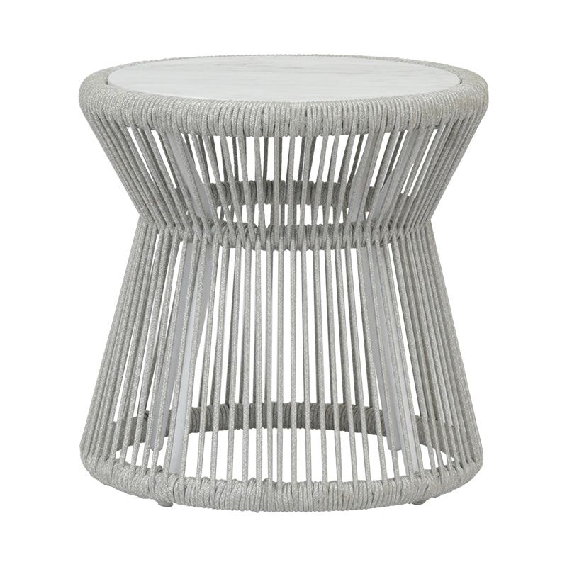 Miami Carrara Marble Top Outdoor End Table