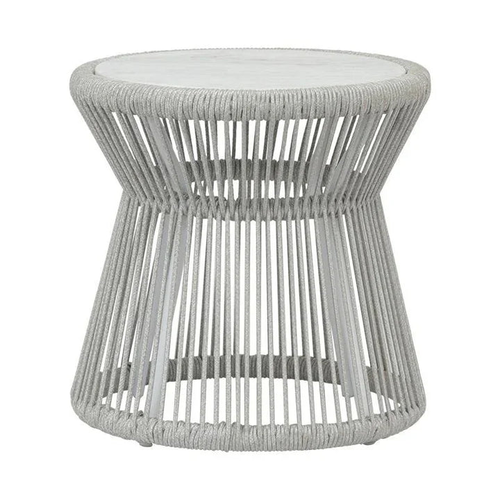 Miami Carrara Marble Top Outdoor End Table - LOOMLAN - Sunset West - Outdoor Side Tables