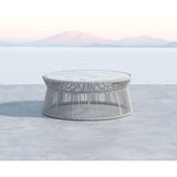 Miami Marble And Rope Outdoor Coffee Table-Outdoor Coffee Tables-Sunset West-LOOMLAN