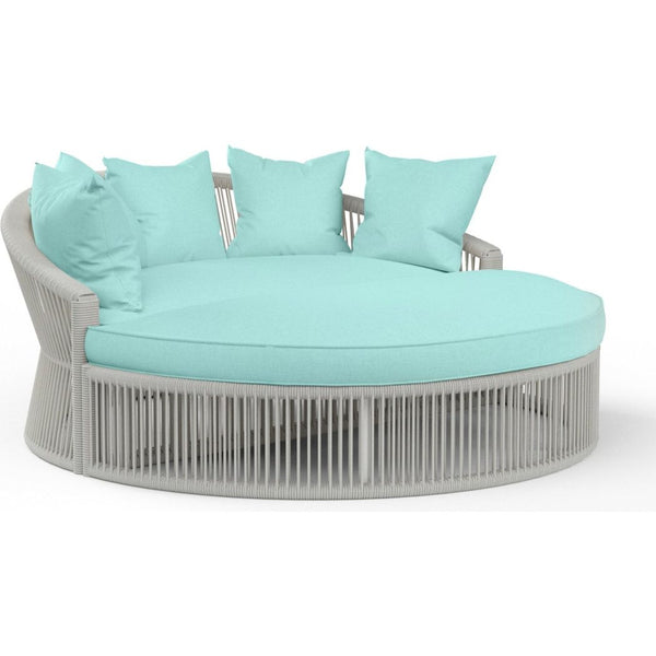 Miami Sunbrella Outdoor Daybed-Outdoor Daybeds-Sunset West-Dupione Celeste-LOOMLAN