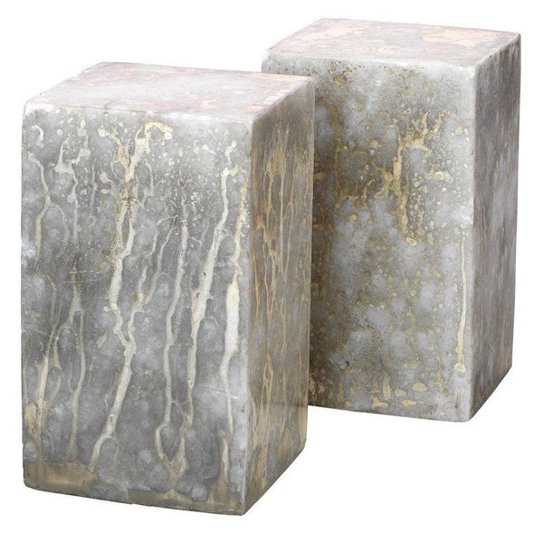 Mica Silver and Gold Marble Slab Bookends (Set of 2) Statues & Sculptures LOOMLAN By Jamie Young
