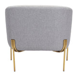 Micaela Arm Chair Gray & Gold Club Chairs LOOMLAN By Zuo Modern