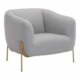 Micaela Arm Chair Gray & Gold Club Chairs LOOMLAN By Zuo Modern