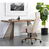 Mickey Desk By Sunpan Solid Wood Brass Legs-Home Office Desks-SUNPAN-LOOMLAN