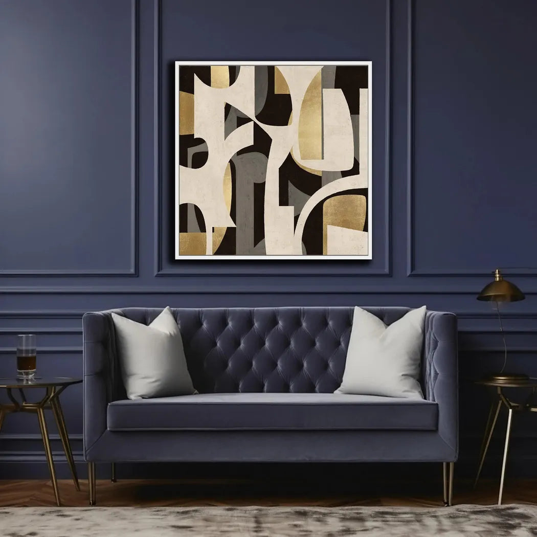 Mid Century Abstract d Canvas Wall Art For Living Room