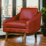 Midcentury Full Aniline Pull Up Leather Accent Chair Dutch Made to Order-Accent Chairs-One For Victory-LOOMLAN